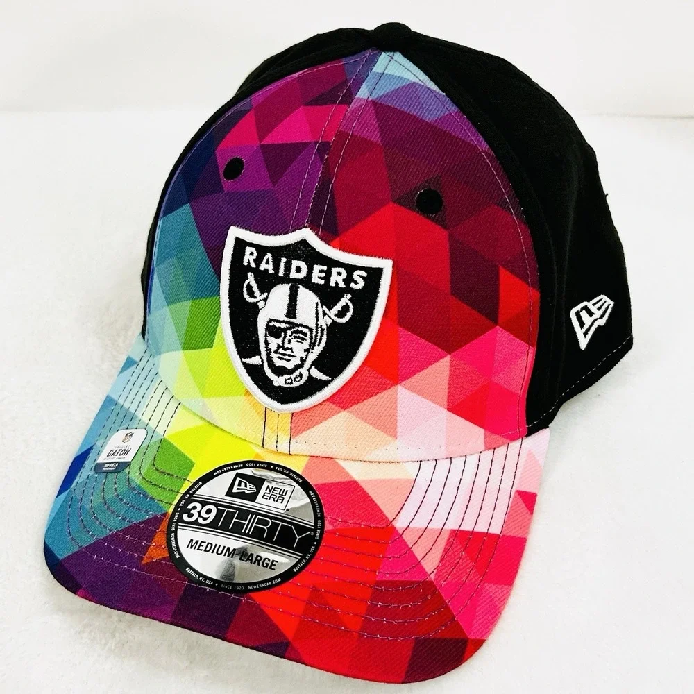 Las Vegas Raiders New Era Crucial Catch 39THIRTY Stretch Flex Hat Cap M/L NFL